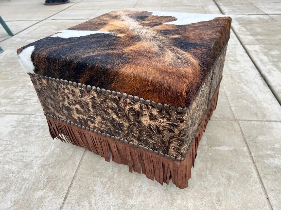 Buckeye Fringed Leather Ottoman gaming chair, computer chair