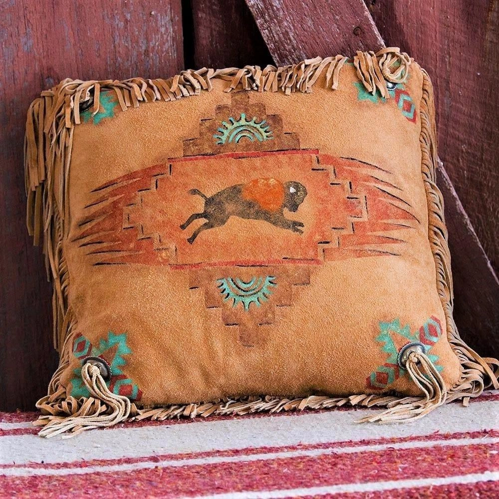 Buffalo Art Deer Suede Ottoman