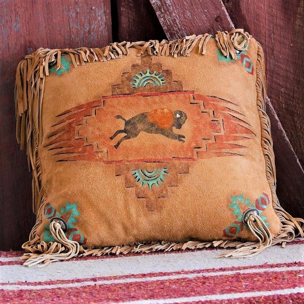Buffalo Art Deer Suede Ottoman