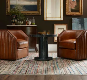 Burnished Leather Swivel Chair vanity mirror, wall mirror