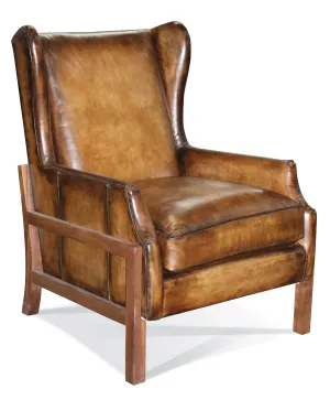 Burnished Leather Wingback Chair vanity mirror, wall mirror