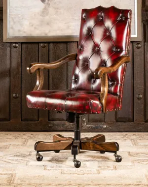 Burnished Red Leather Tufted Office Chair gaming chair, computer chair