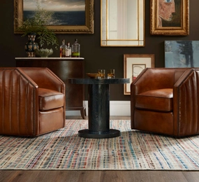 Burnished Leather Swivel Chair vanity mirror, wall mirror