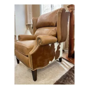 Bustle Back Cowhide & Leather Recliner vanity mirror, wall mirror