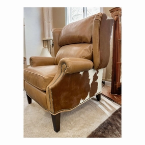 Bustle Back Cowhide & Leather Recliner vanity mirror, wall mirror