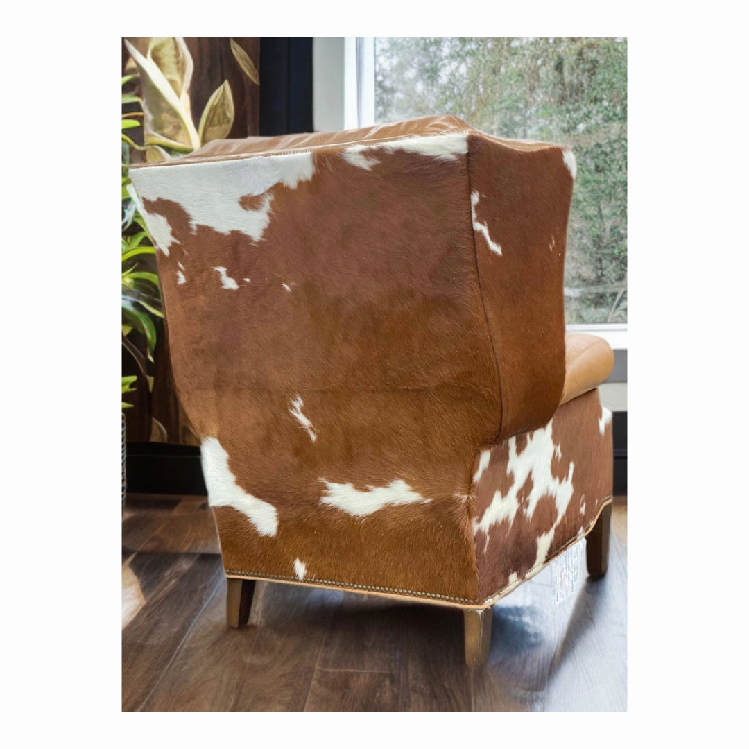 Bustle Back Cowhide & Leather Recliner