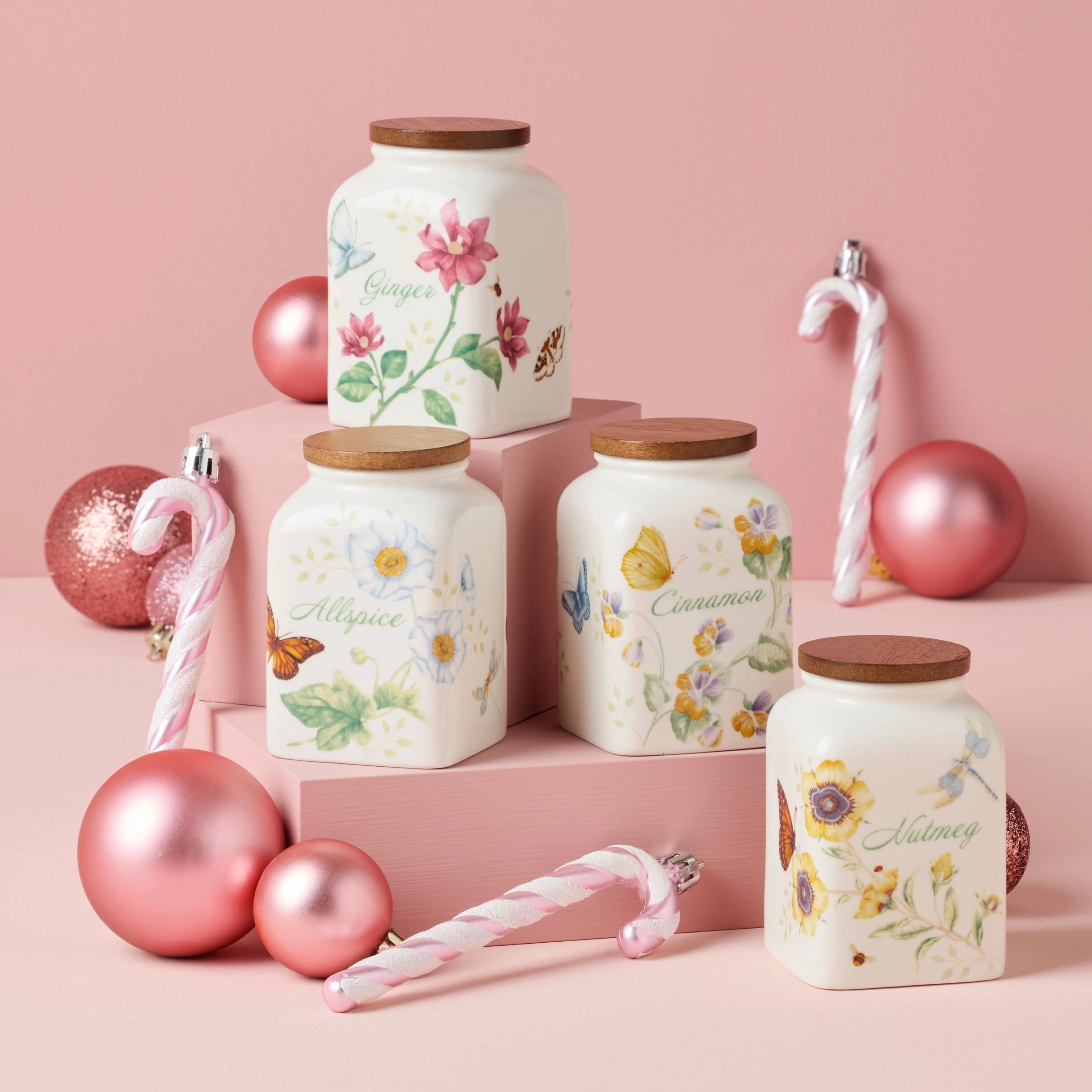 Butterfly Meadow Baking Spice Jars - Set Of 4