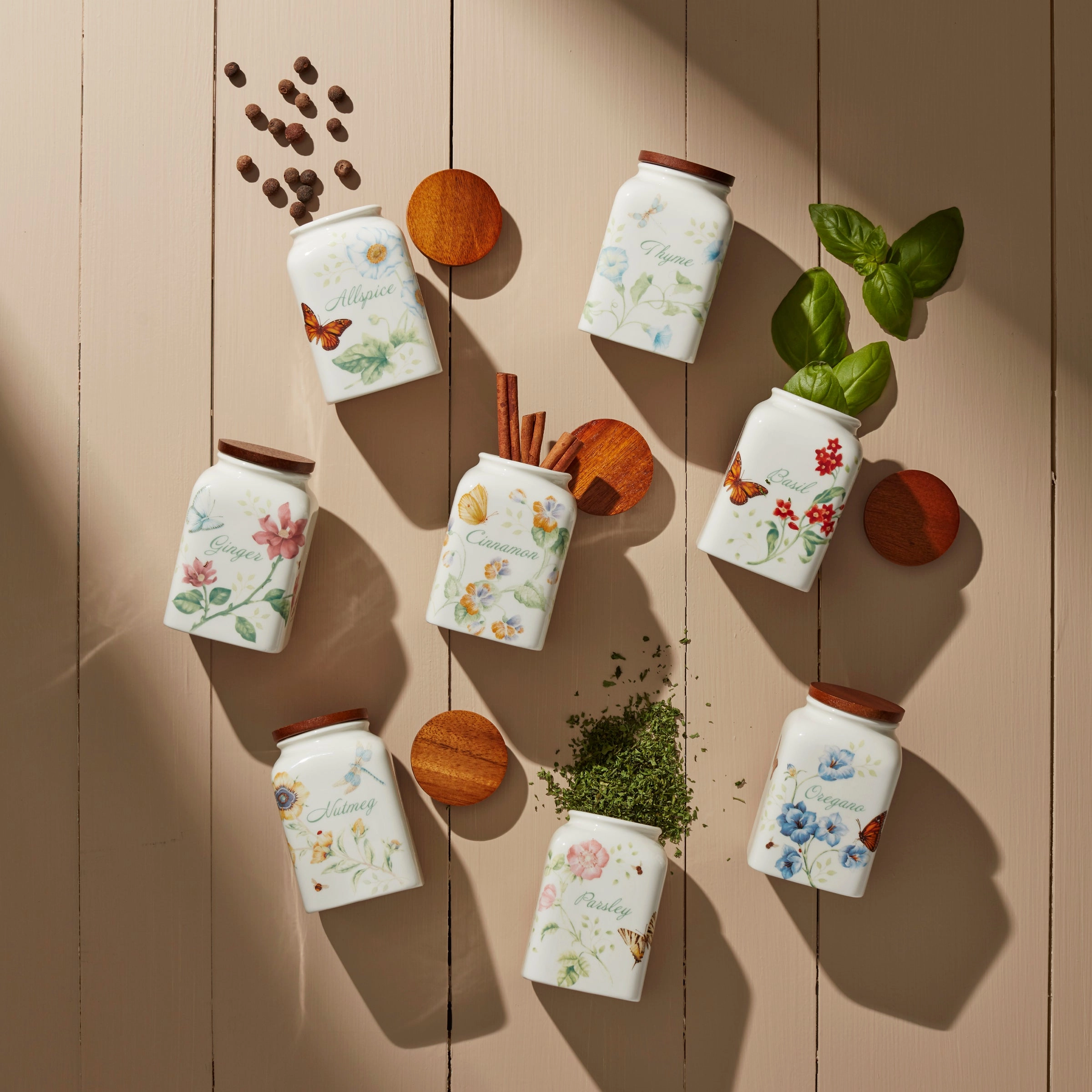 Butterfly Meadow Baking Spice Jars - Set Of 4