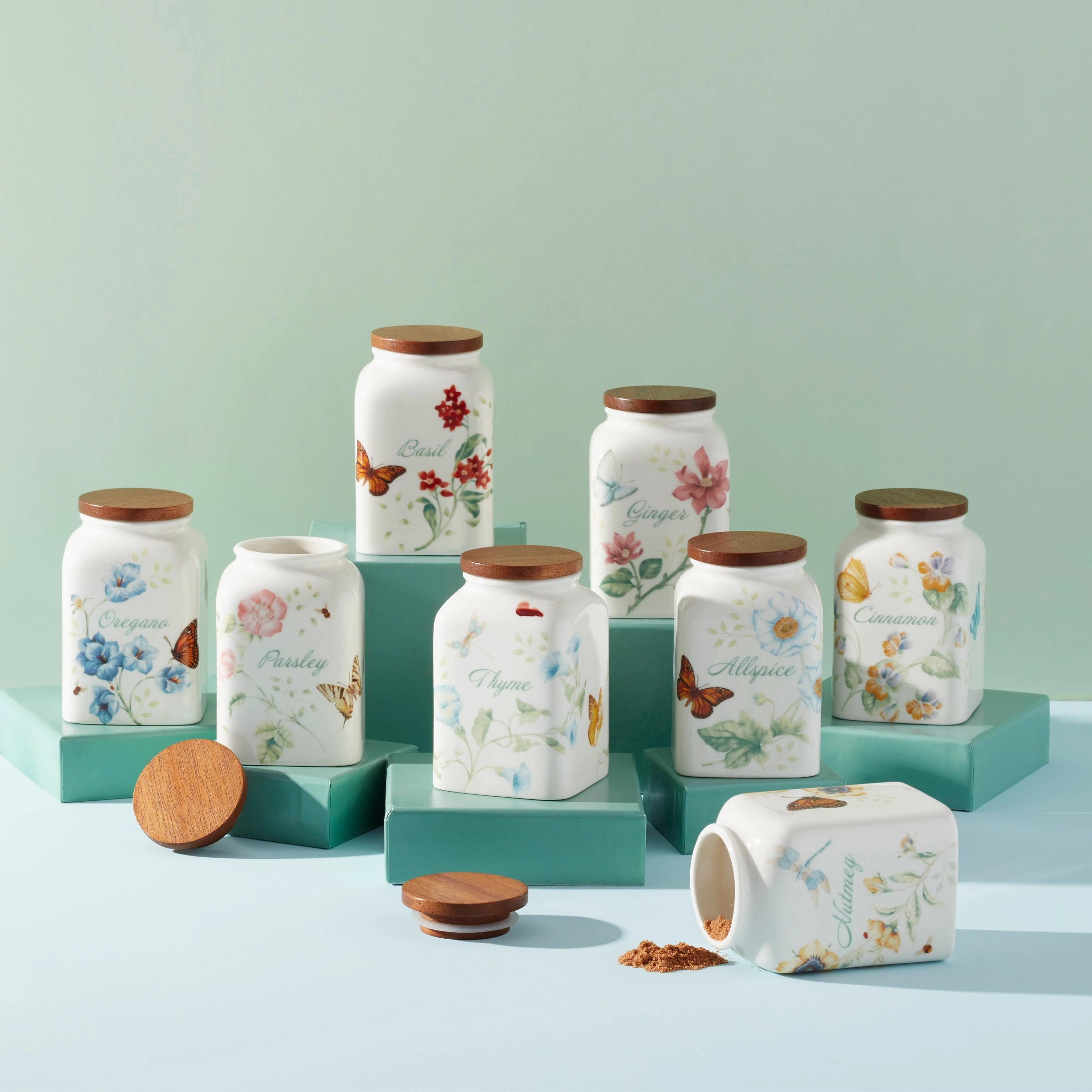Butterfly Meadow Baking Spice Jars - Set Of 4