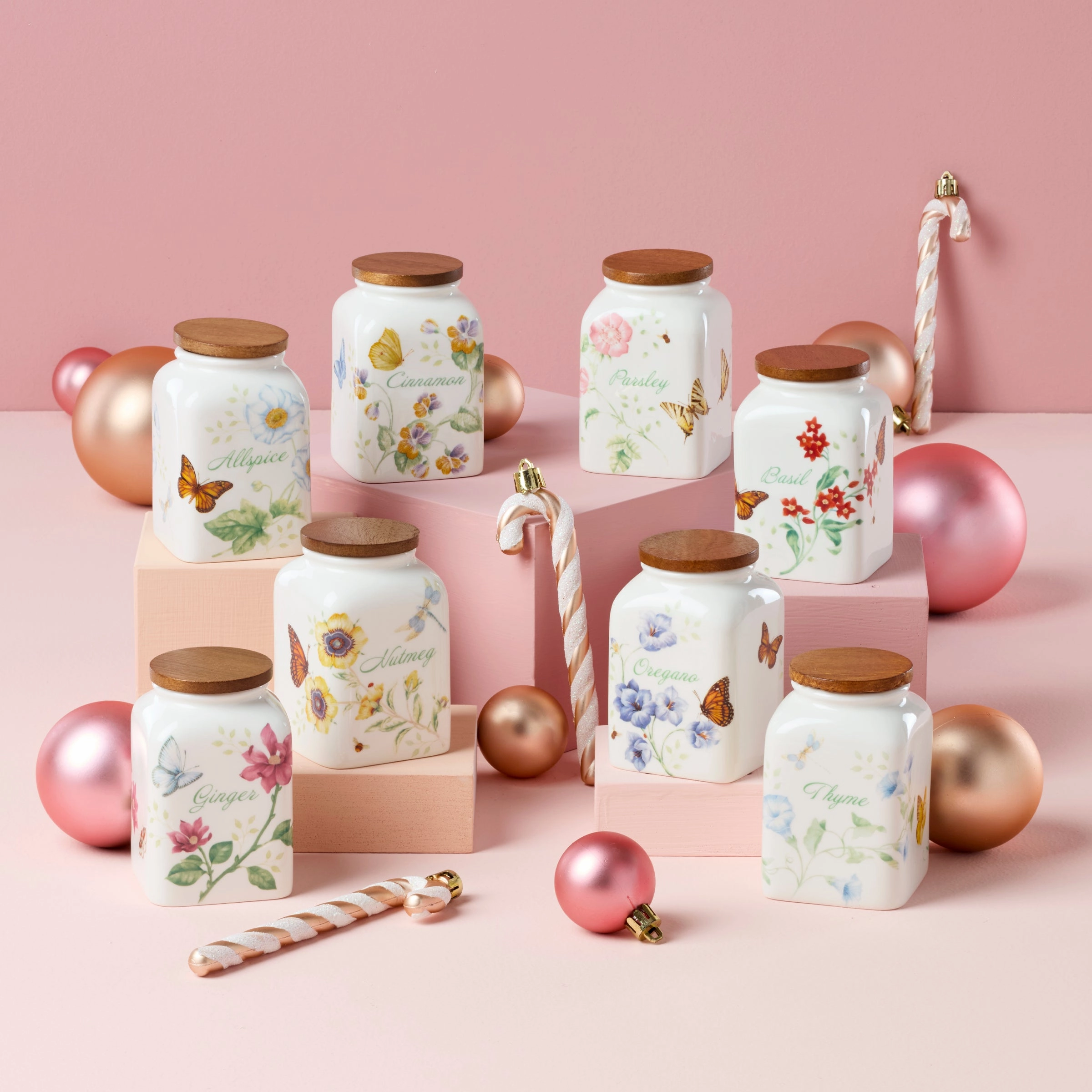 Butterfly Meadow Baking Spice Jars - Set Of 4
