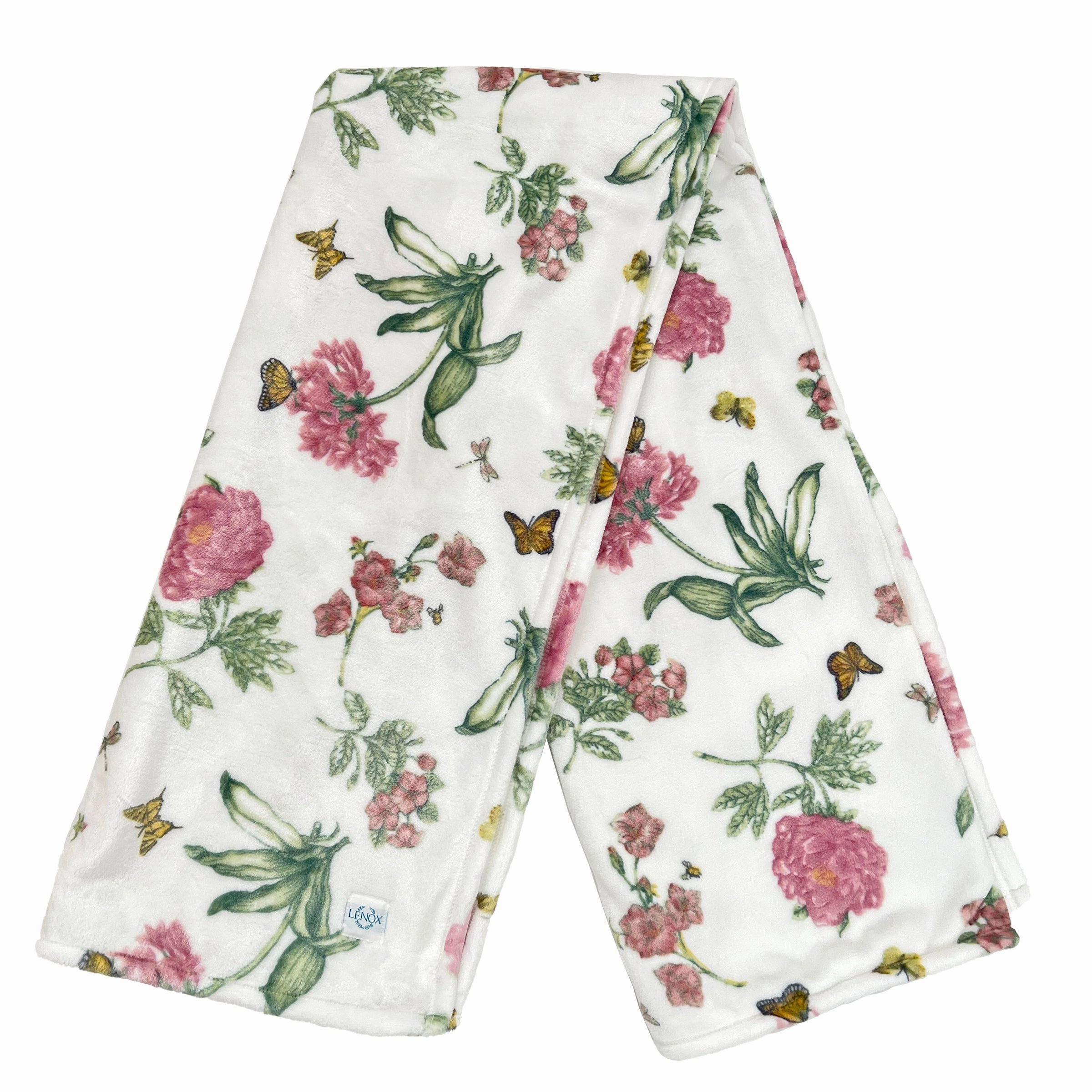 Butterfly Meadow Bloom Pink Throw Blanket