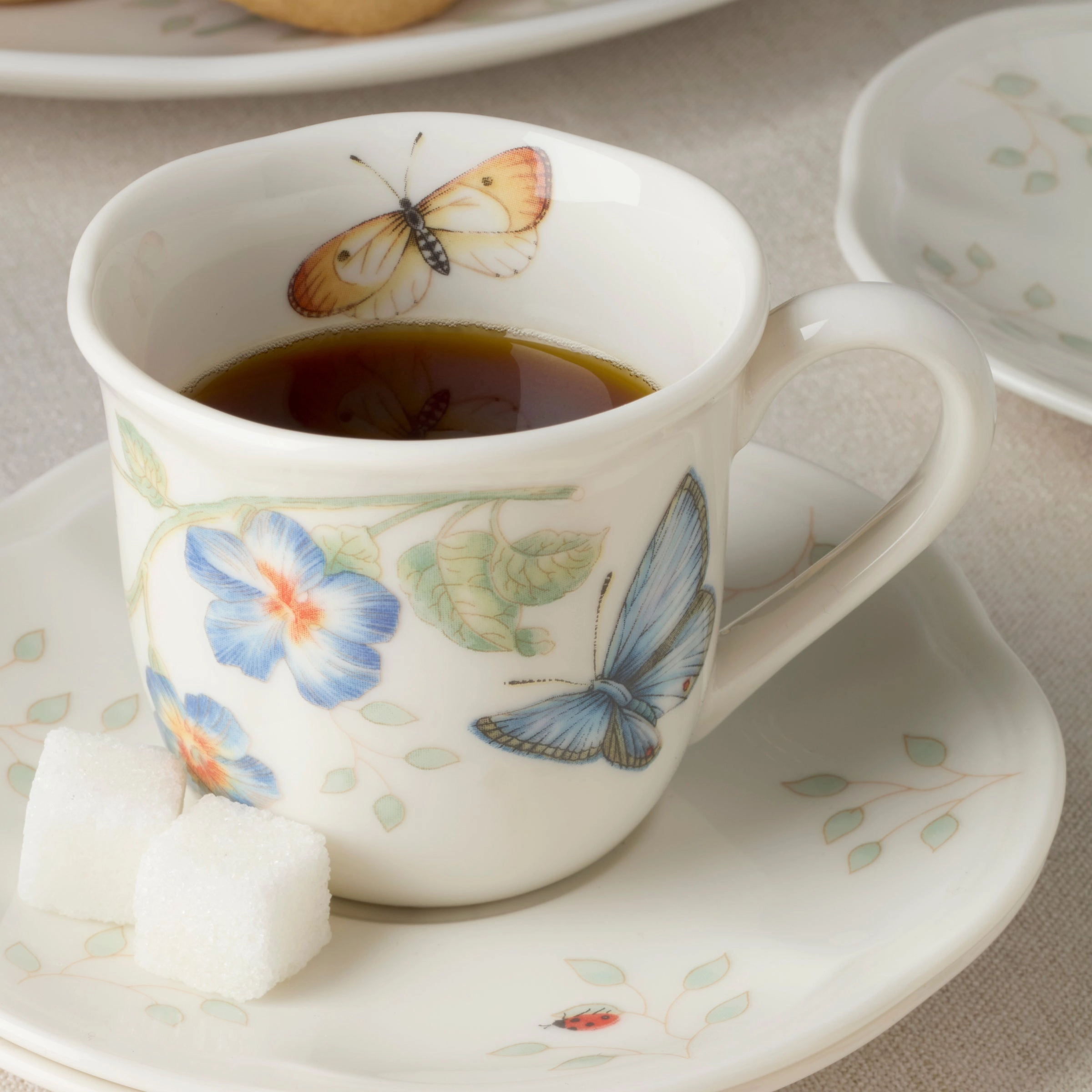 Butterfly Meadow Espresso Cup & Saucers - Set of 4