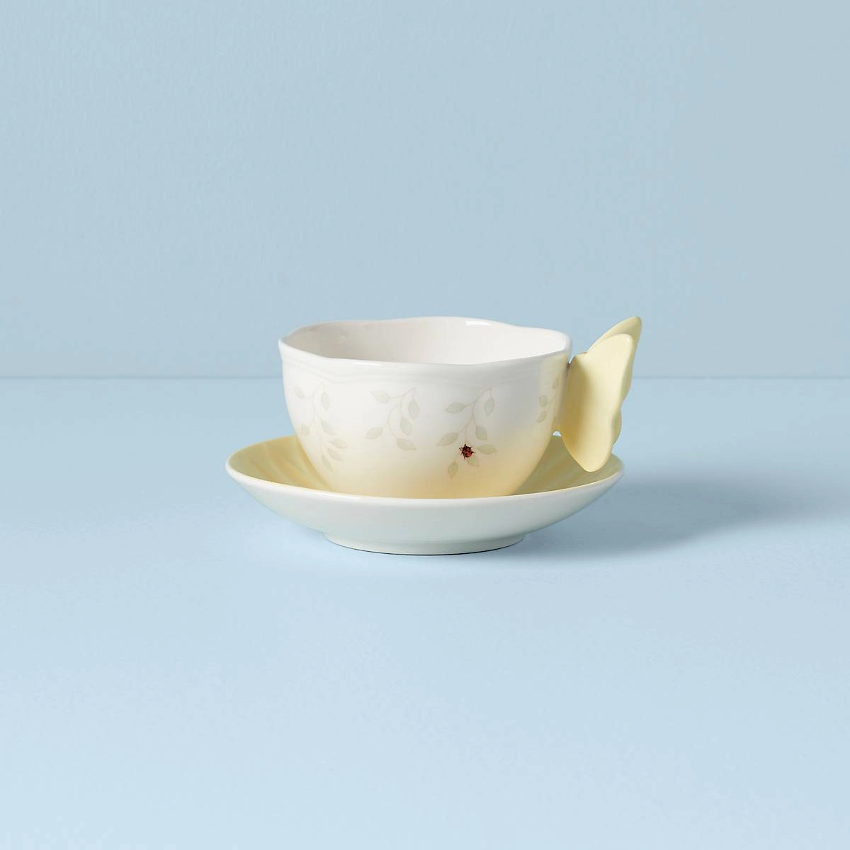 Butterfly Meadow Floral Yellow Cup & Saucer