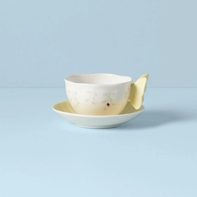 Butterfly Meadow Floral Yellow Cup & Saucer