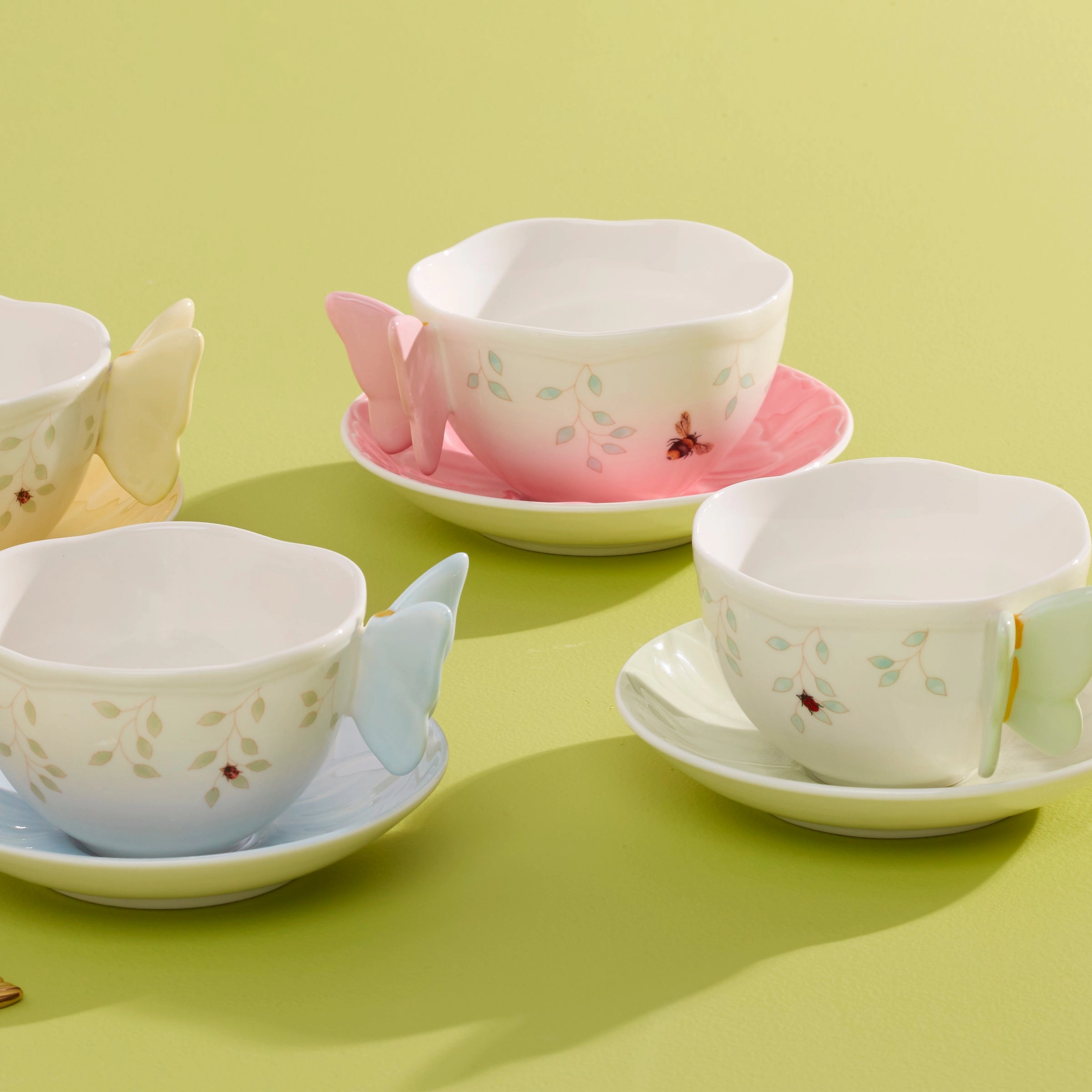 Butterfly Meadow Floral Yellow Cup & Saucer