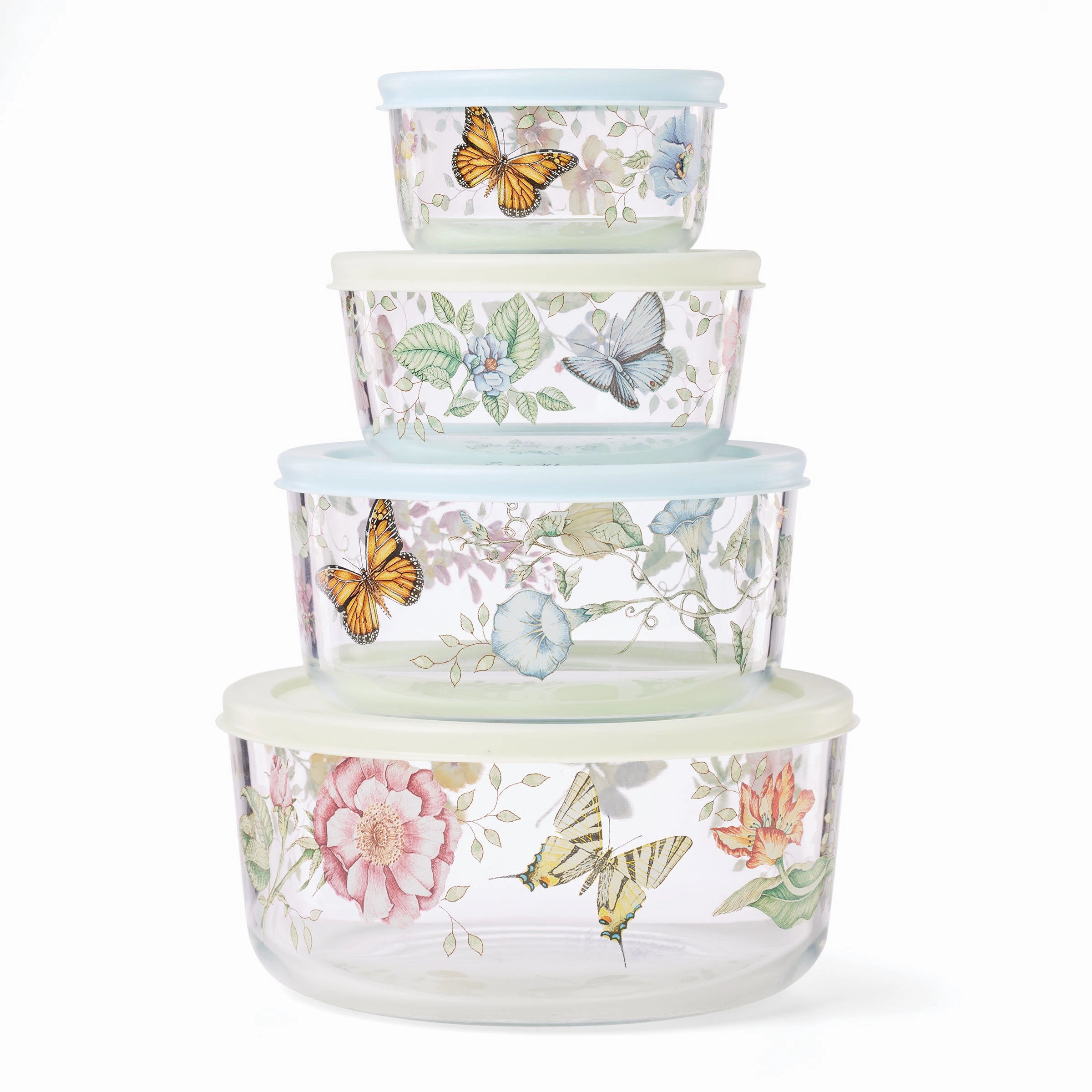 Butterfly Meadow Glass Containers - Set Of 4