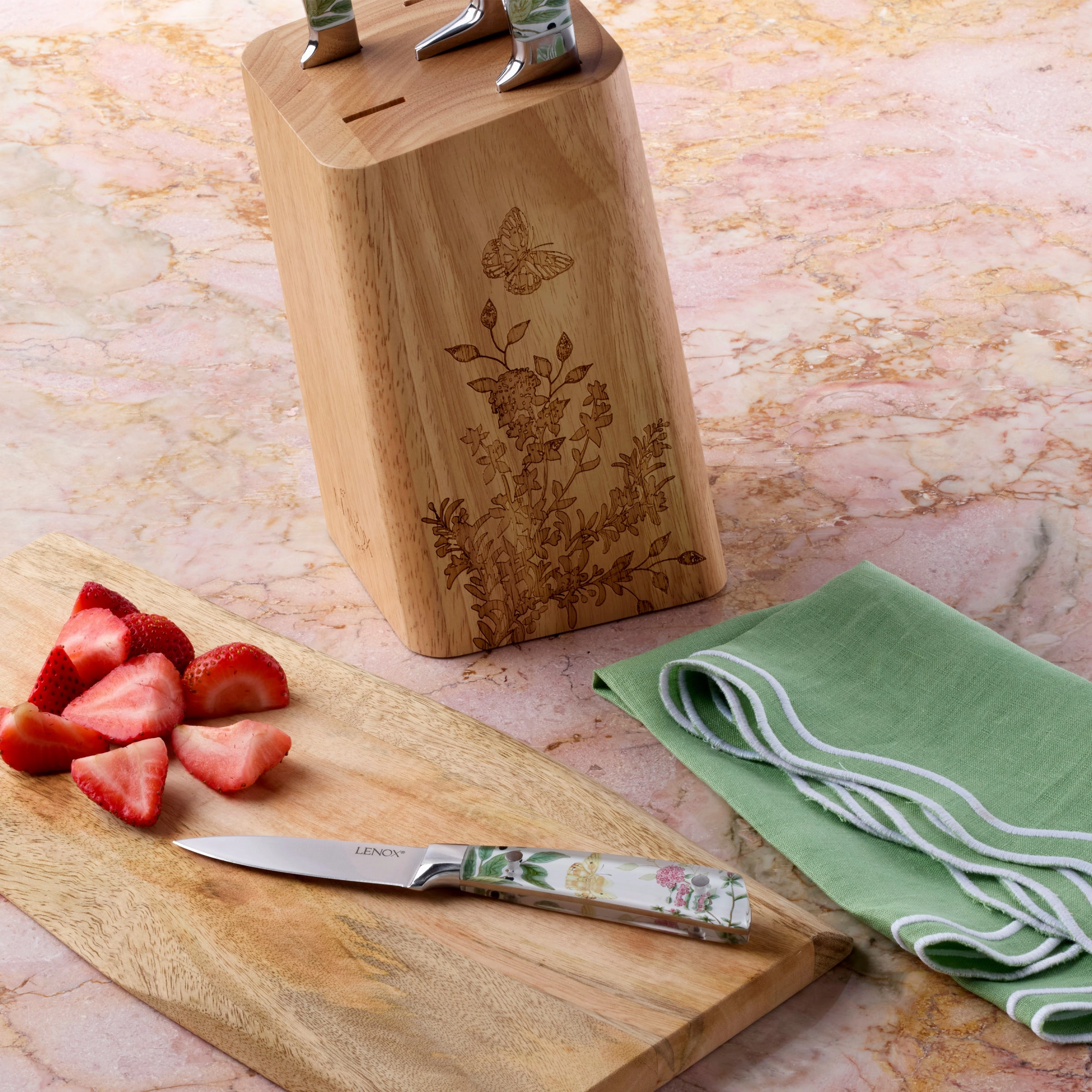 Butterfly Meadow Herbs 6 Piece Cutlery Block Set