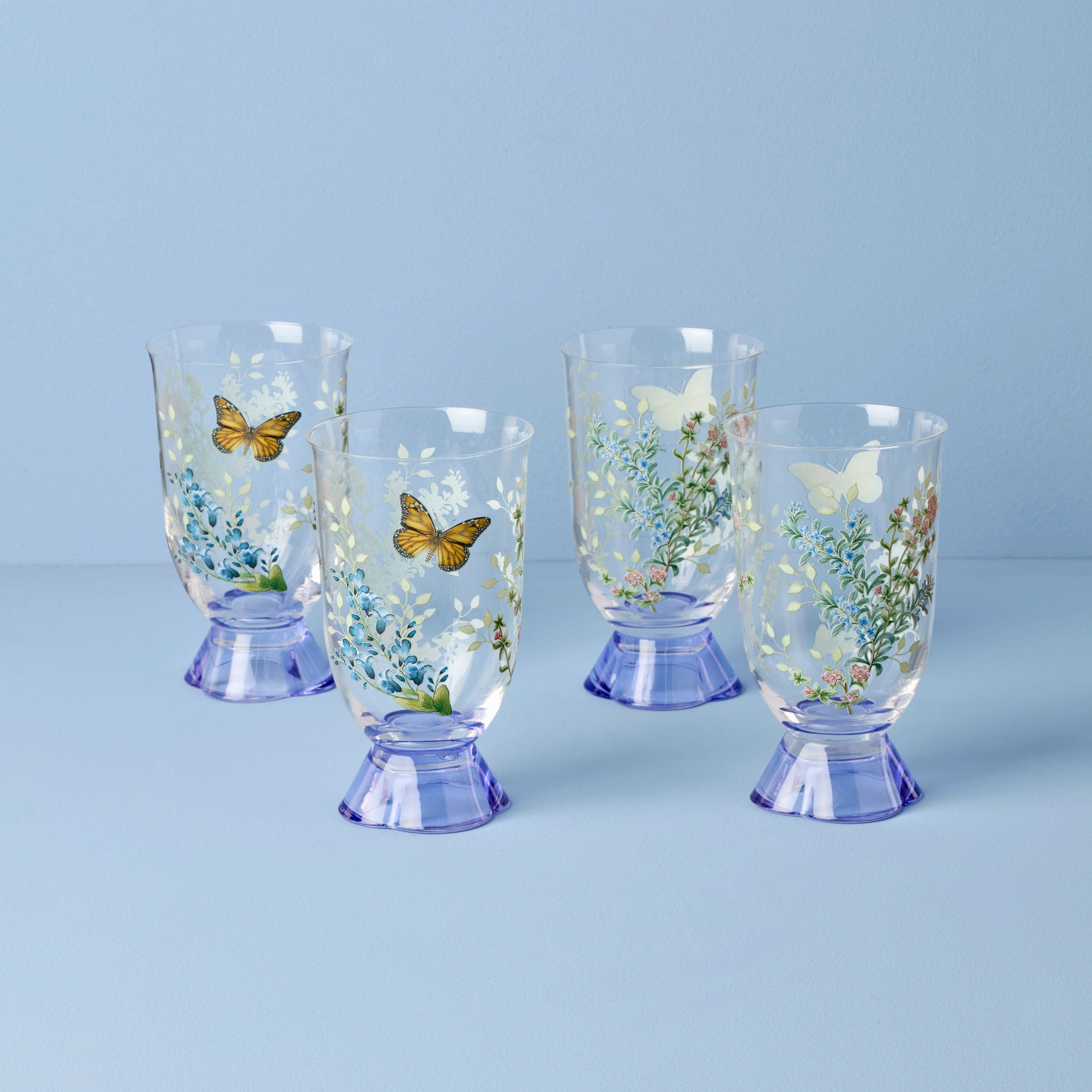 Butterfly Meadow Herbs Tall Tumblers - Set Of 4