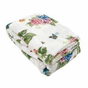 Butterfly Meadow Hydrangea Throw Blanket