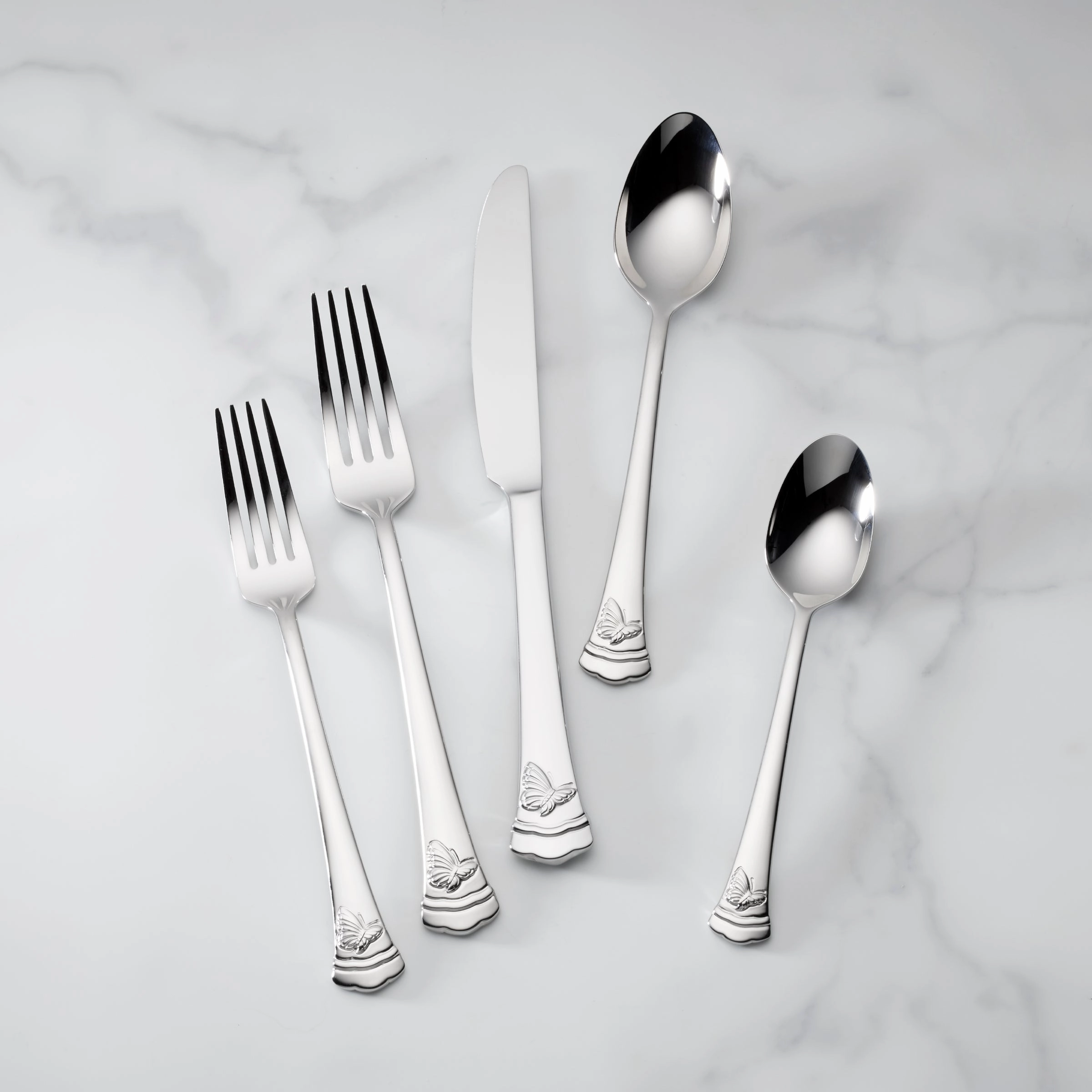 Butterfly Meadow II Mirror 65 Piece Flatware Set