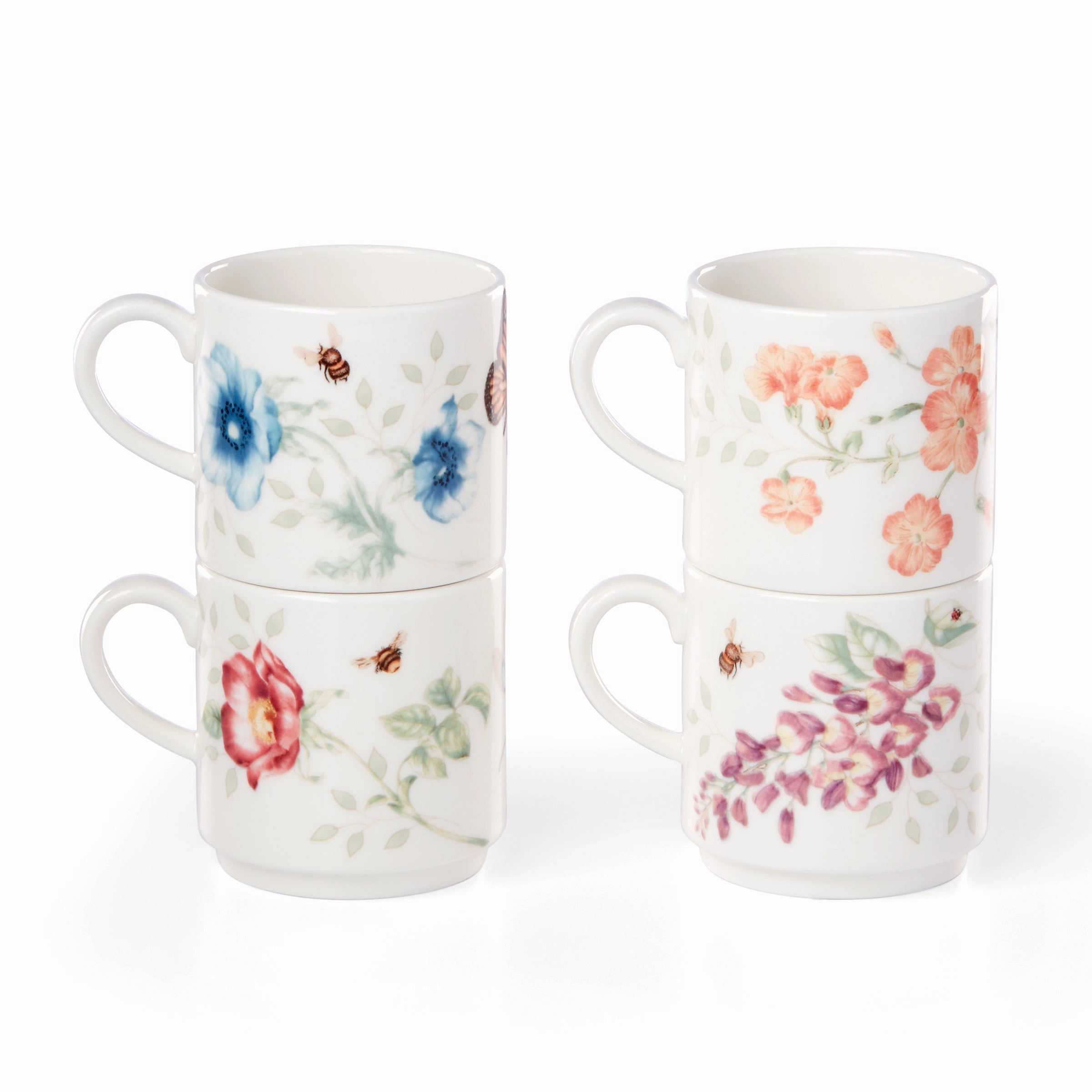 Butterfly Meadow Stacking Mugs - Set of 4
