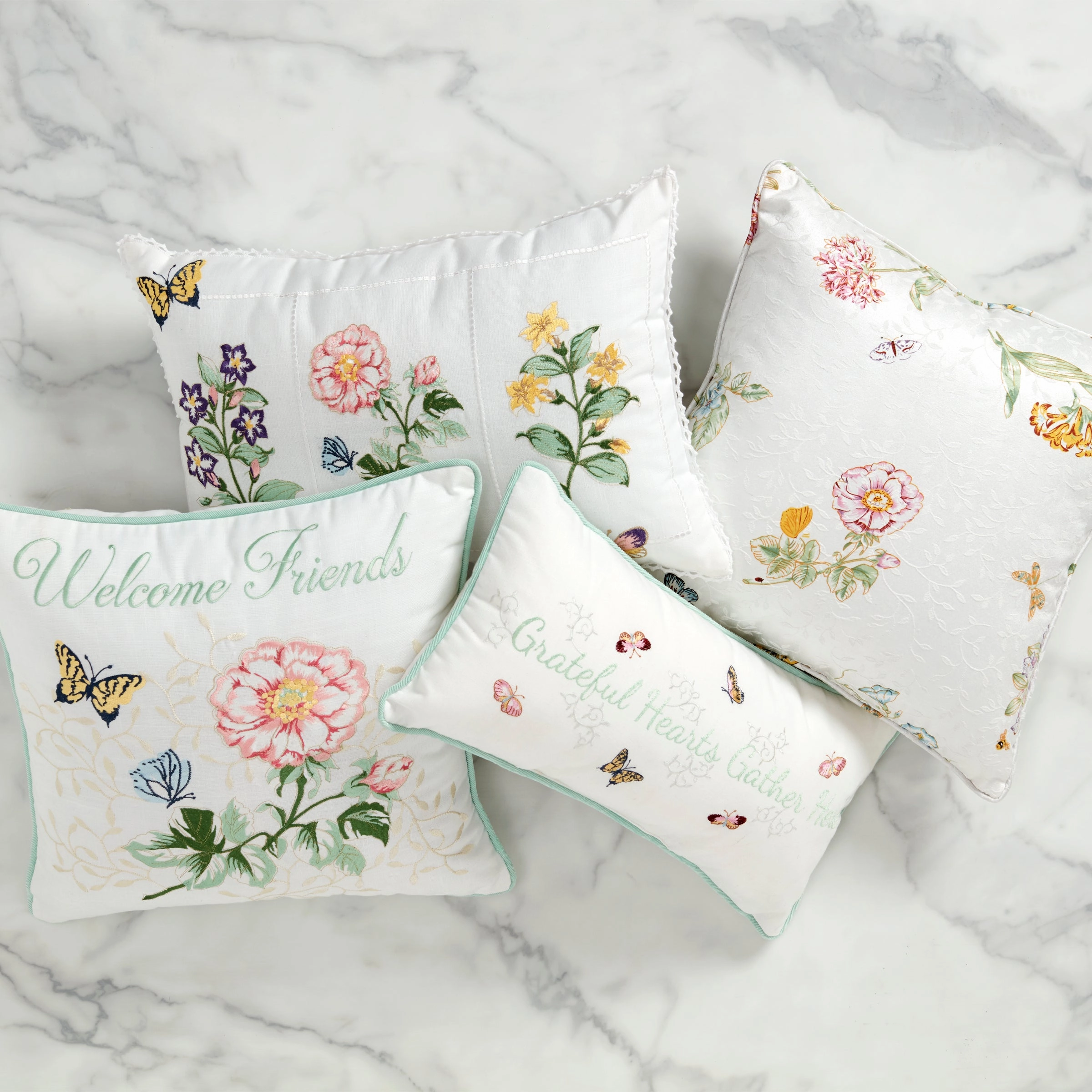 Butterfly Meadow Welcome Friends Pillow 18X18