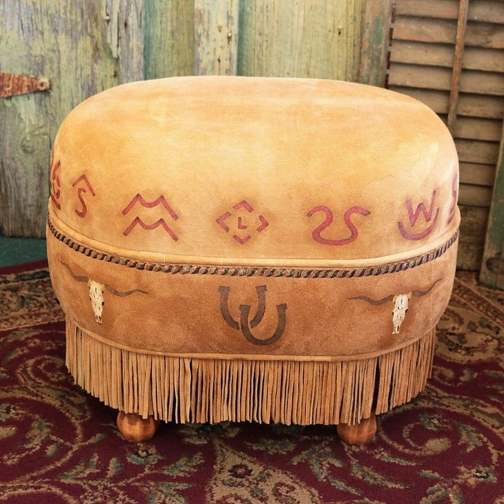 Butterscotch Deer Suede Ottoman vanity mirror, wall mirror