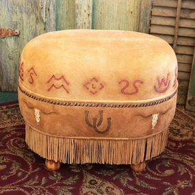 Butterscotch Deer Suede Ottoman vanity mirror, wall mirror