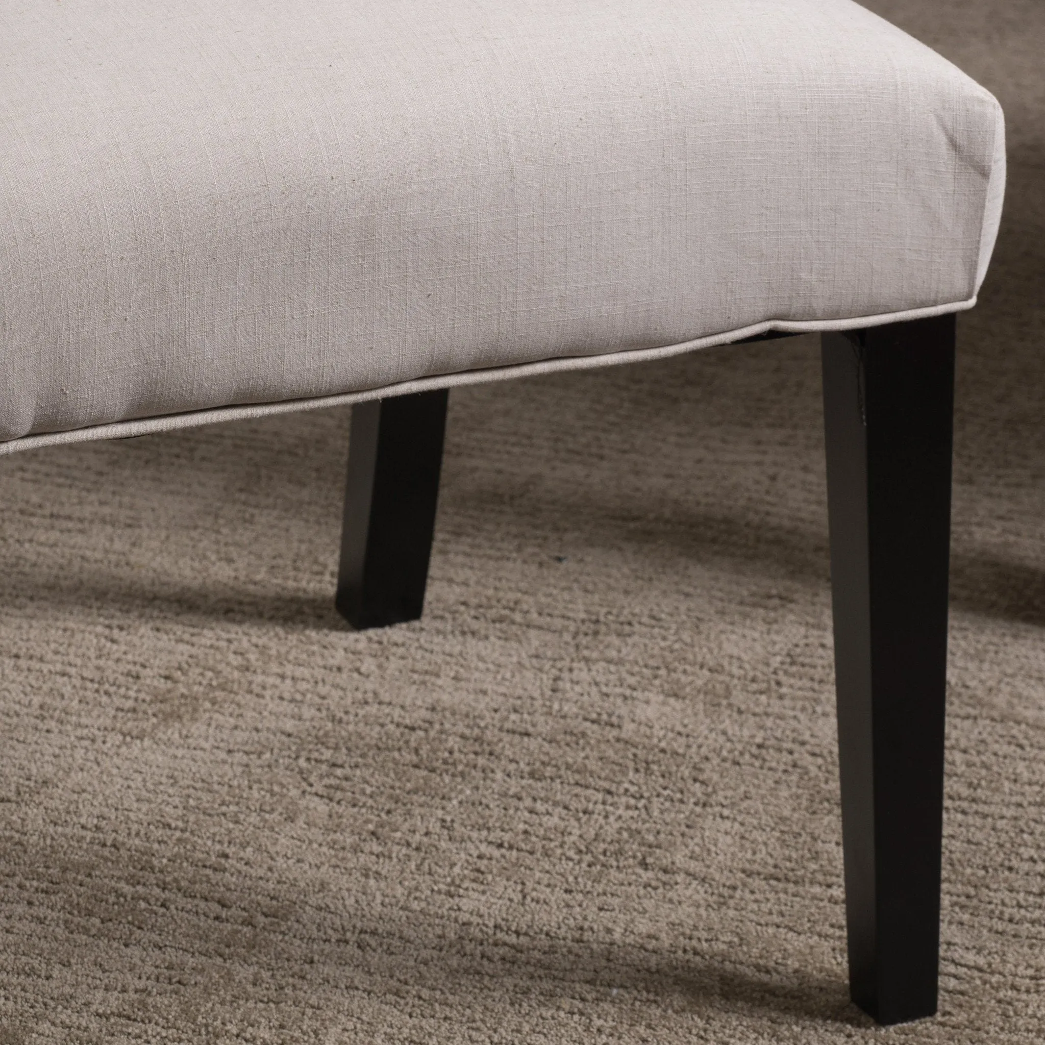 Button Tufted Fabric Dining Chair with Tapered Legs, Set of 2 - NH338812