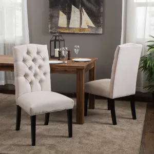 Button Tufted Fabric Dining Chair with Tapered Legs, Set of 2 - NH338812 dining table set, 6-piece dining set