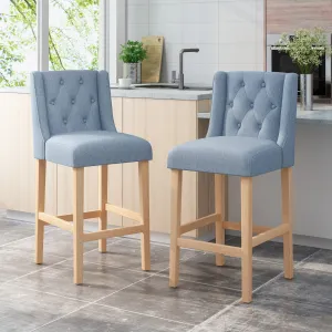 Button Tufted Fabric Wingback Bar Stool (Set of 2) - NH533113 bar stool, counter stool