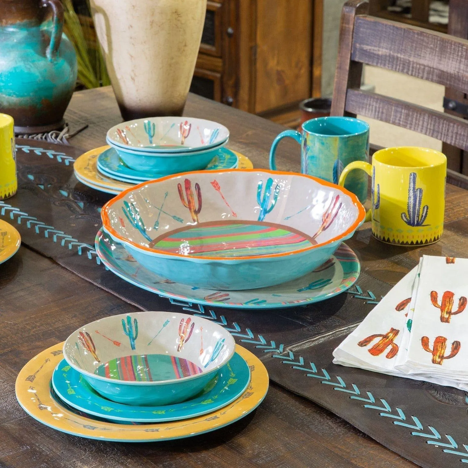 Cactus Melamine Dinner Plates