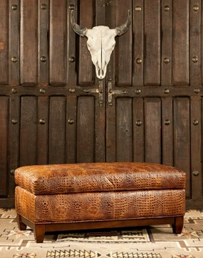 Caden Croc Leather Ottoman table runner, placemat