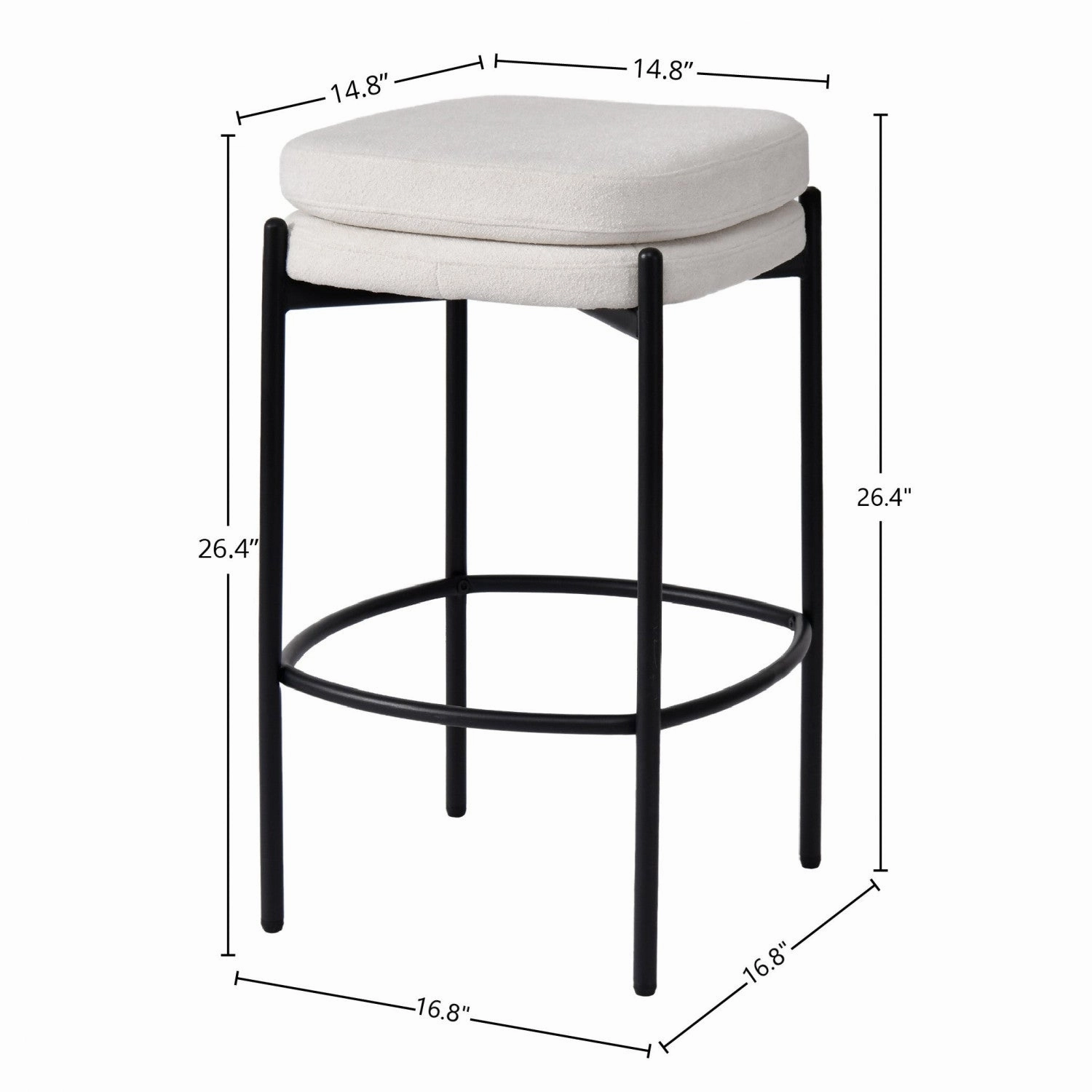 Caelen Counter Stool - Oatmeal - Set of Two
