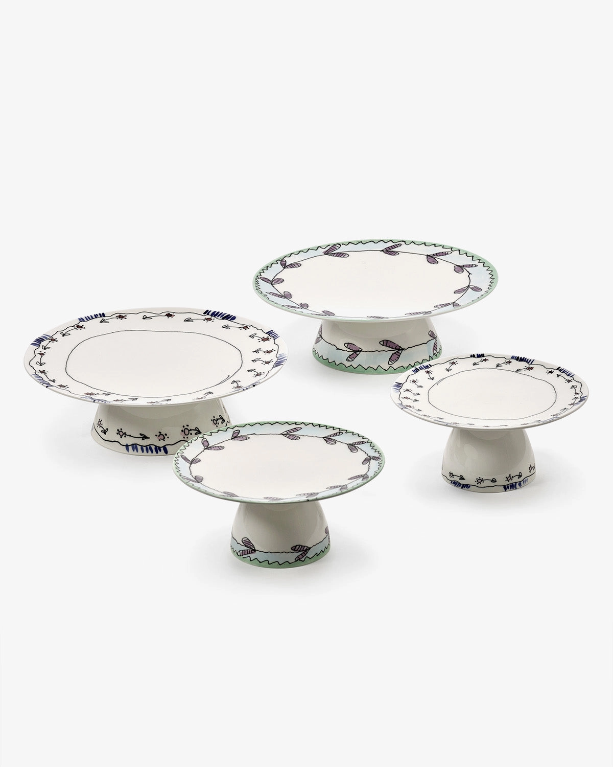 Cake stand L anemone milk Midnight Flowers