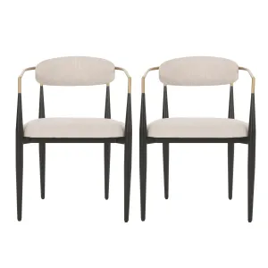 Camas Modern Fabric Upholstered Iron Dining Chairs, Set of 2 dining table set, 6-piece dining set