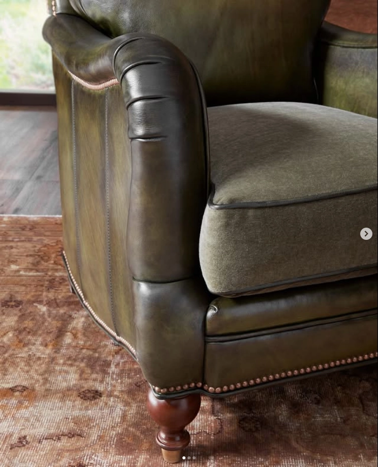 Camden Leather Occasional Chair & Ottoman