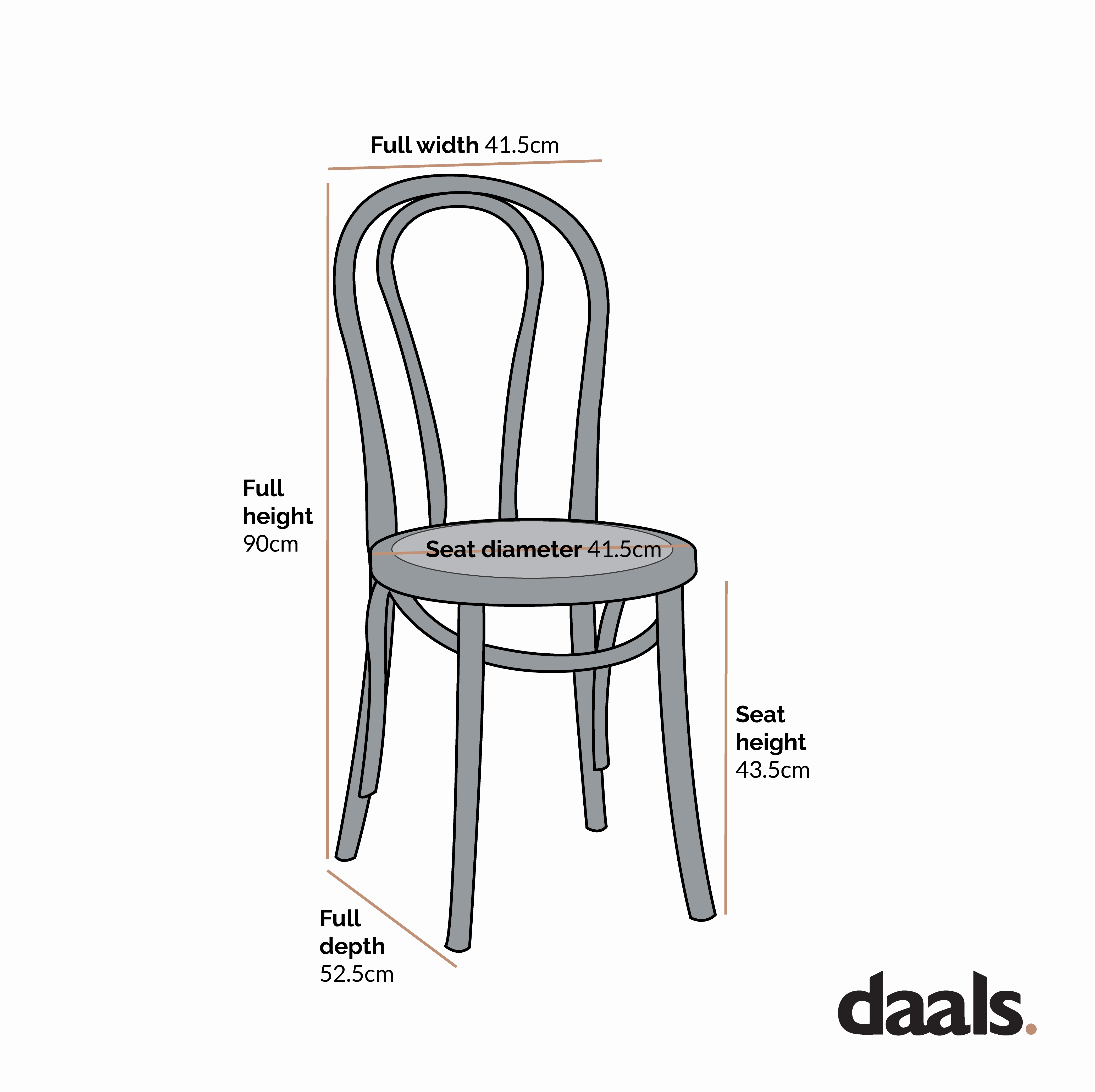 Camille Elm Wood and Rattan Bentwood Dining Chair, Black