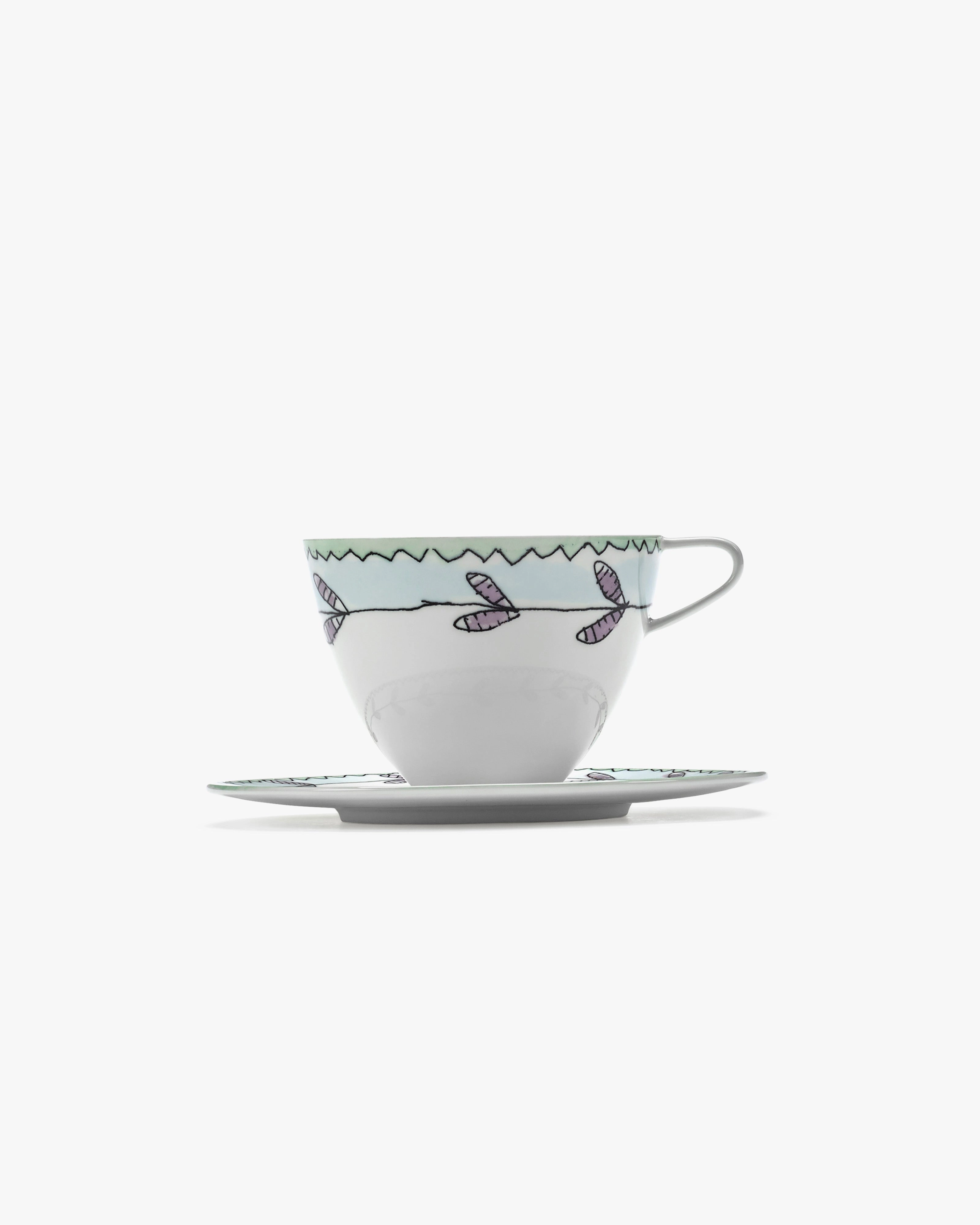 Cappuccino cup with saucer Blossom milk Midnight Flowers