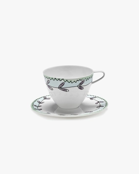 Cappuccino cup with saucer Blossom milk Midnight Flowers