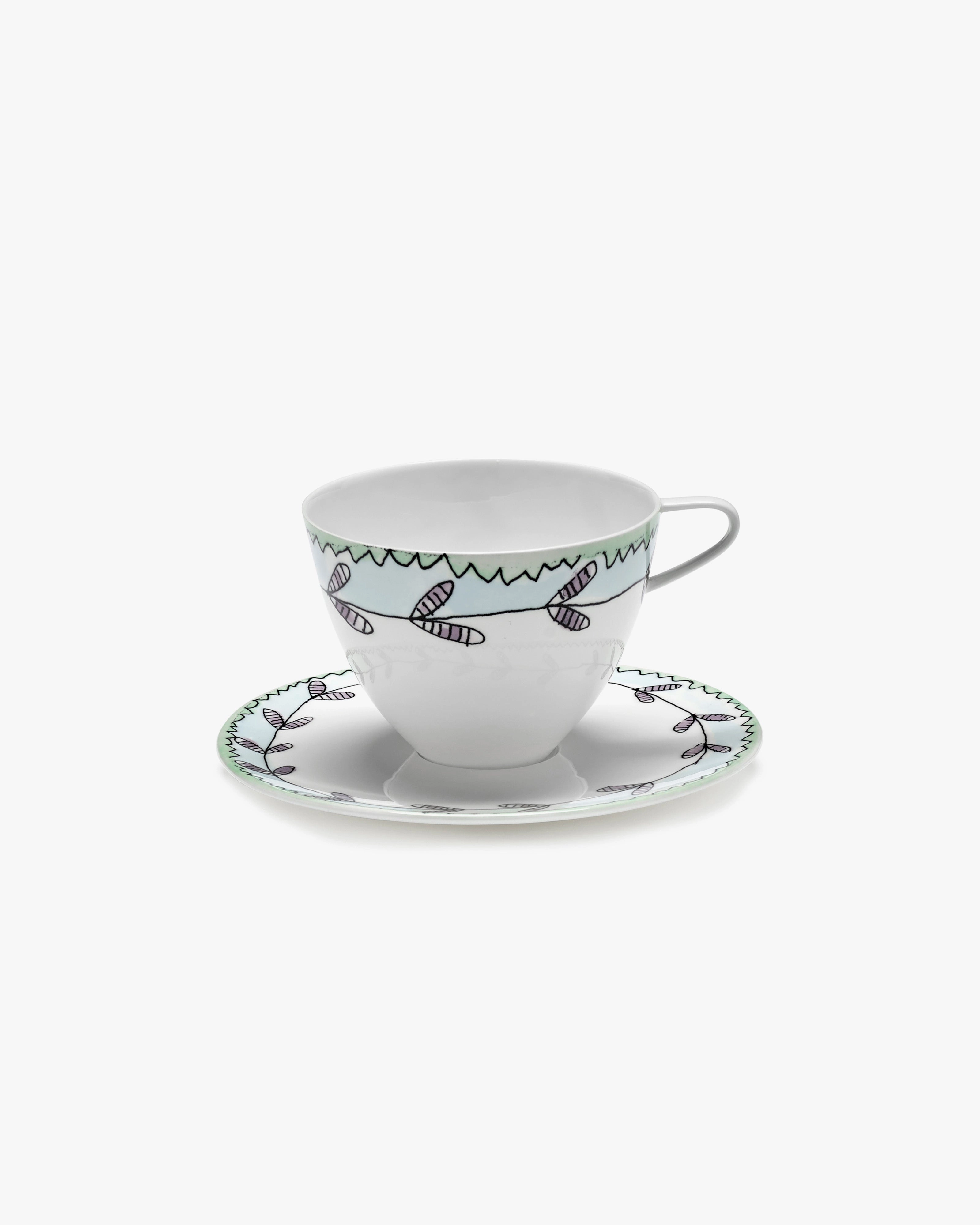 Cappuccino cup with saucer Blossom milk Midnight Flowers