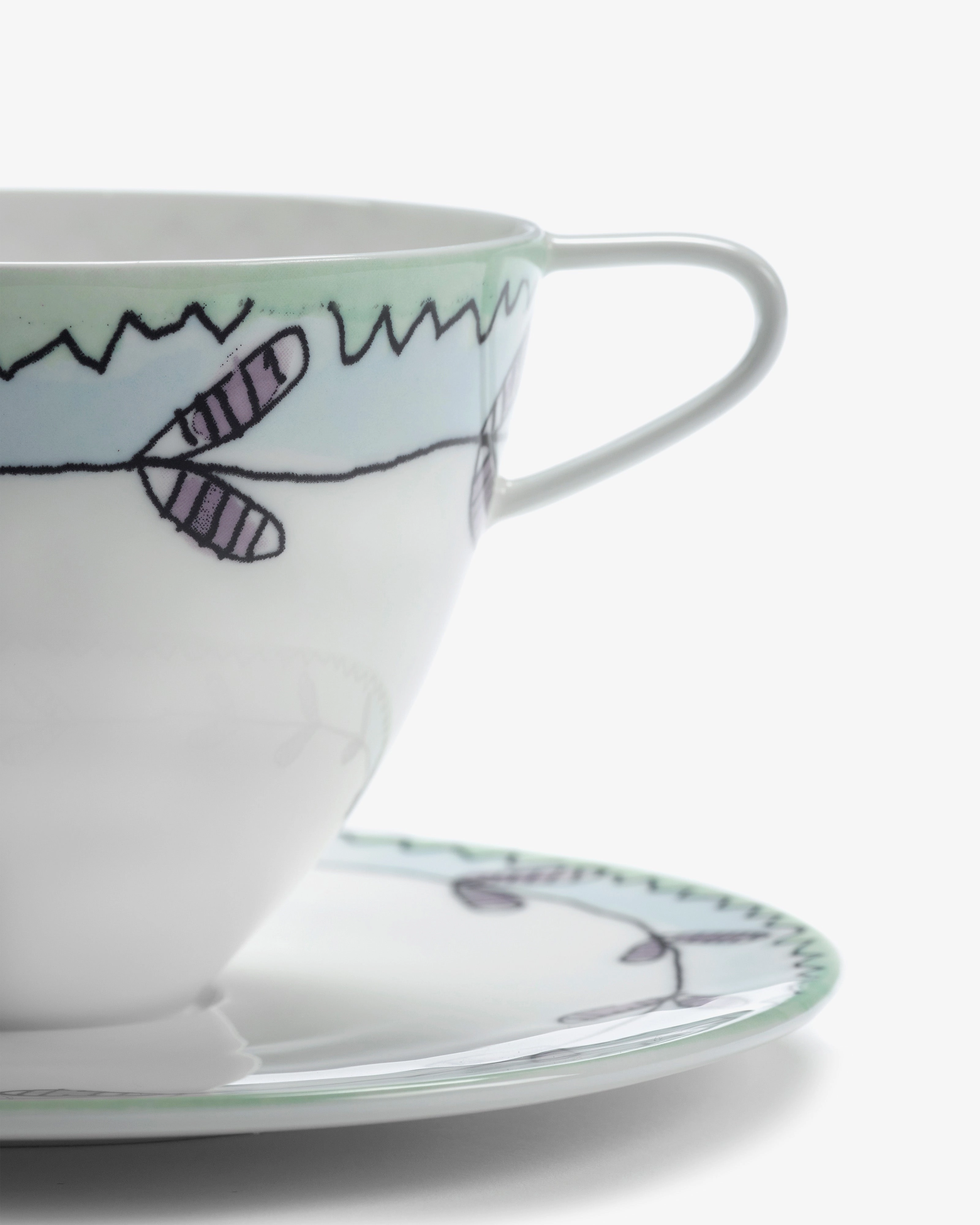 Cappuccino cup with saucer Blossom milk Midnight Flowers