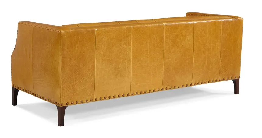 Carob Leather Tufted Sofa