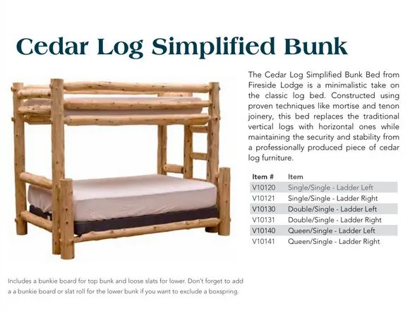 Cedar Log Bunk Beds