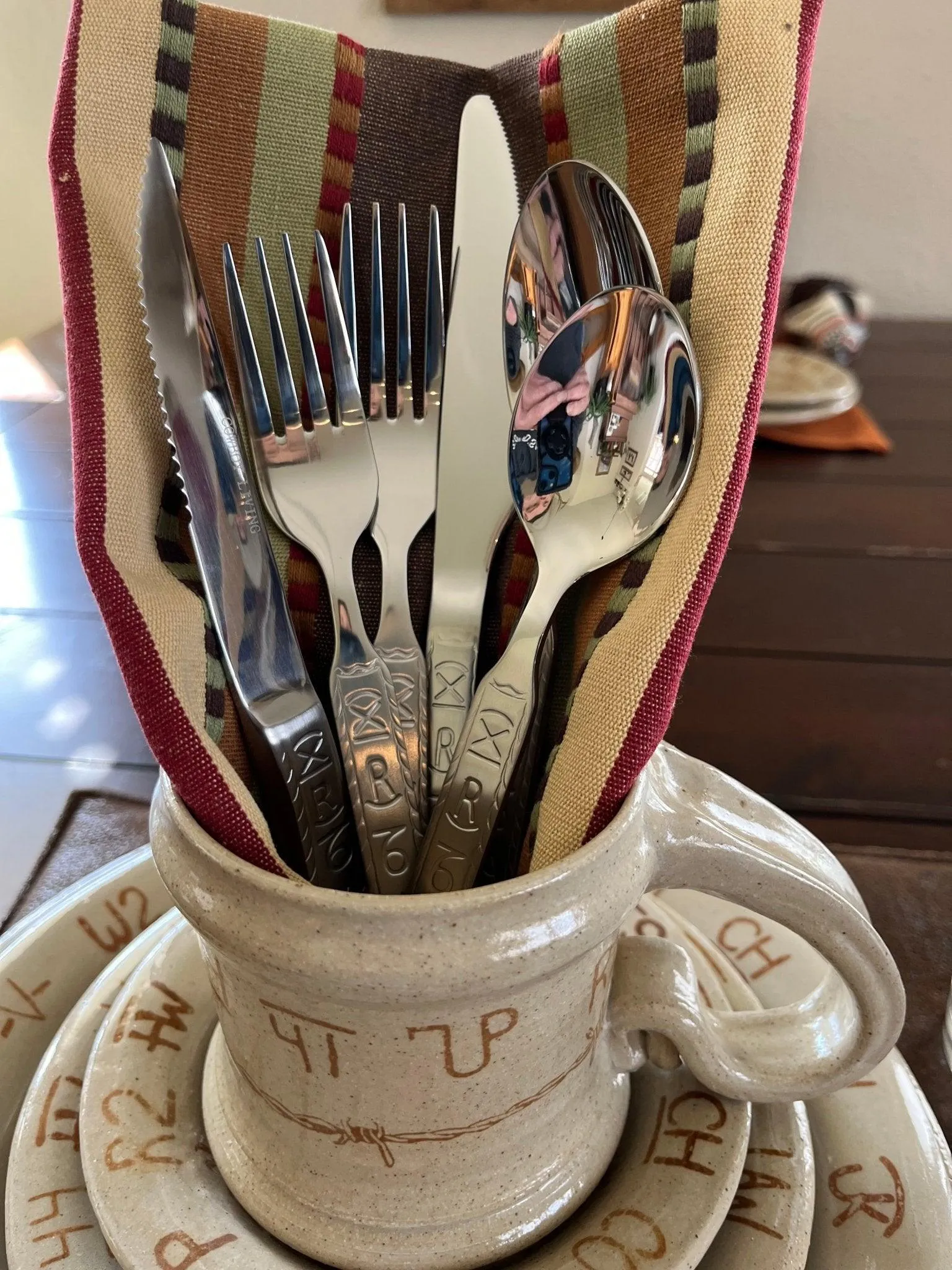 Chamois Stripe Napkin Set