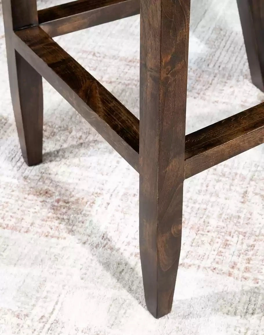Channel Back Leather Bar or Counter Stool