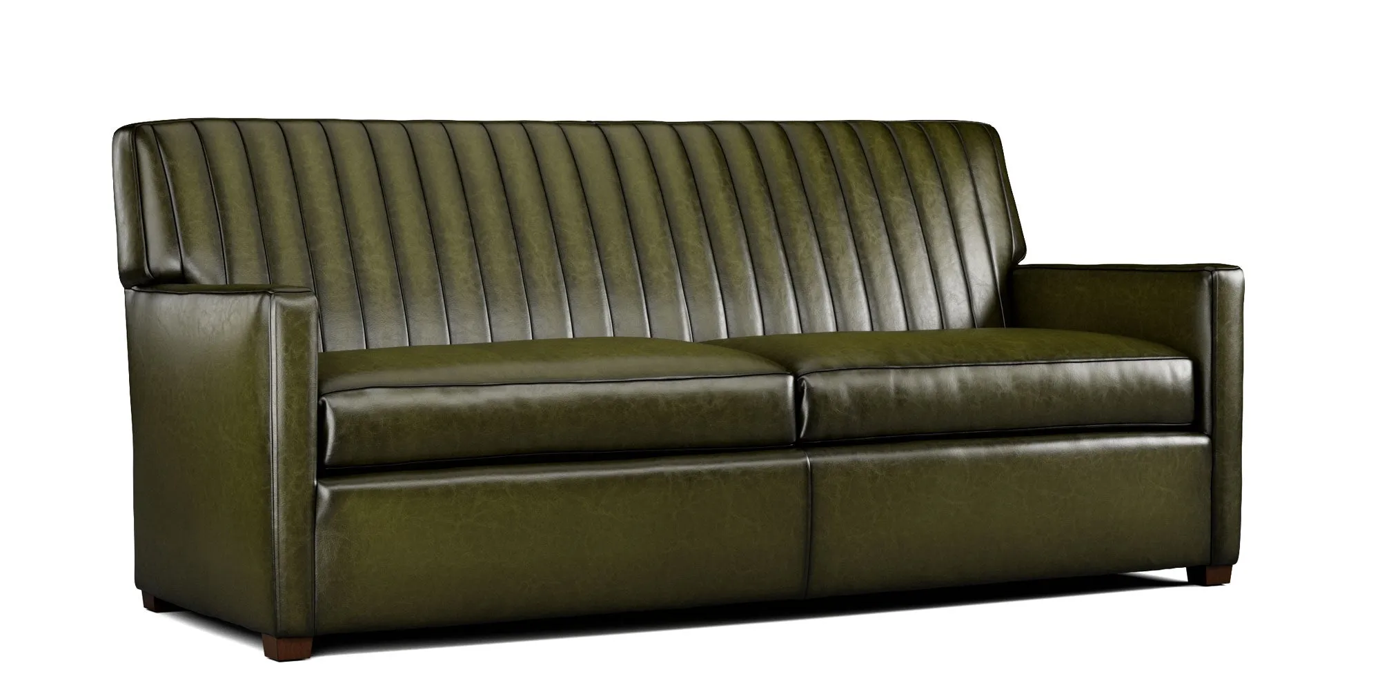 Channeled Leather Sofa