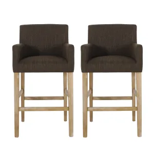 Chaparral Contemporary Fabric Upholstered Wood 30.5 inch Barstools, Set of 2 bar stool, counter stool