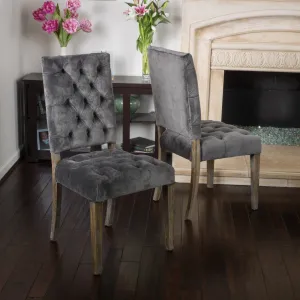 Charcoal Velvet Dining Chair (Set of 2) - NH055692 dining table set, 6-piece dining set