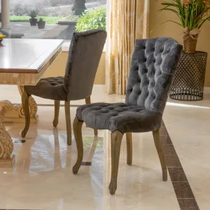 Charcoal Velvet Dining Chair (Set of 2) - NH455692 dining table set, 6-piece dining set